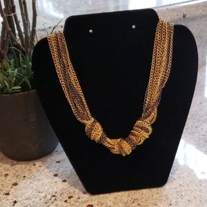 Chain link knotted necklace